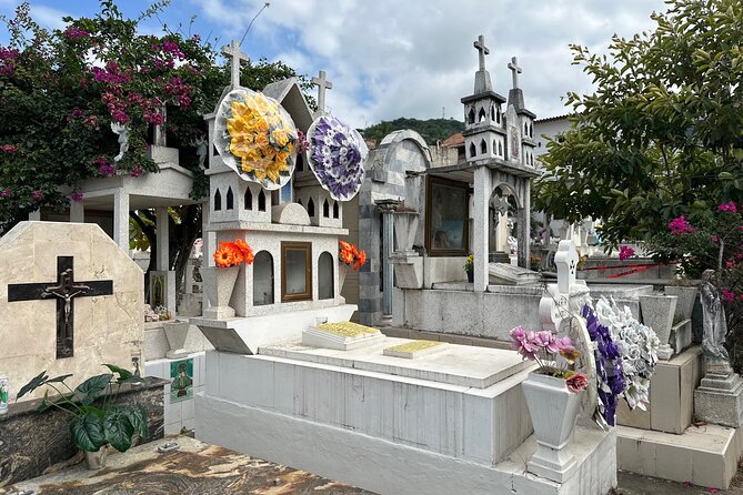 Day of the Dead inspired Cemetery Tour in Puerto Vallarta - Stop 1 in Puerto Vallarta: oldest cemetery setting, murals, and a death-cult shrine