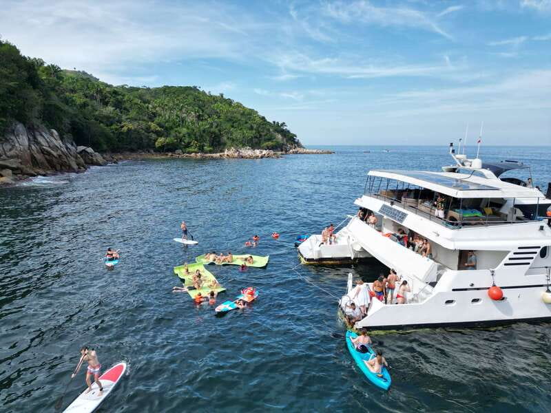 Puerto Vallarta: Yelapa Mega Yacht Cruise - Ocean time breaks: swimming, snorkeling, and your choice of toys